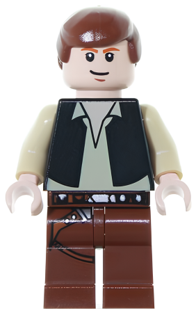 Минифигурка Lego Star Wars  Han Solo - Light Nougat, Black Vest (2010) sw0179a